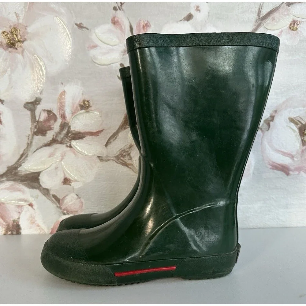 Clarks boys size 10 green rubber rain boots